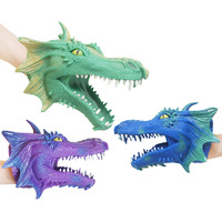 Marionnettes à main de dinosaure jouets Dino interactifs en caoutchouc souple réaliste