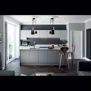 Factory Price Custom Wood <b>Kitchen</b> Furniture Modern <b>Kitchen</b> Cabinets Melamine Modular <b>Kitchen</b> <b>Cupboards</b> Tall <b>Storage</b> with Island - Product Image 1