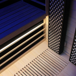 Sauna Premium para el Hogar Bropool, Diseño Moderno, Panel de Terapia de Luz Roja, Estufa Eléctrica Infrarroja de Lejano Alcance, para 5-6 Personas, Madera Maciza Roja - Product Image 6