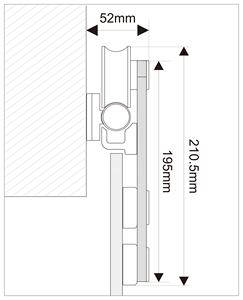 Современный комплект фурнитуры для раздвижных дверей из нержавеющей стали 304 (SS304) для деревянных дверей-штор, матовый никель, с возможностью индивидуального заказа - Product Image 5