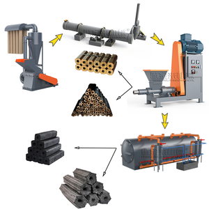 Machine d'extrusion de briquettes de charbon de bois à partir de la pulpe de riz, de la sciure de bois et de la biomasse, type vis, ligne de production, capacité de 2 à 4 tonnes - Product Image 1