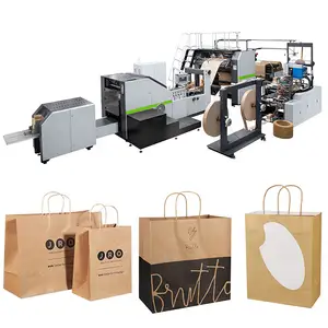 Marca ROKIN, 24 horas de funcionamiento, bolsas de embalaje de prendas, mango retorcido, máquina automática de fabricación de bolsas de papel