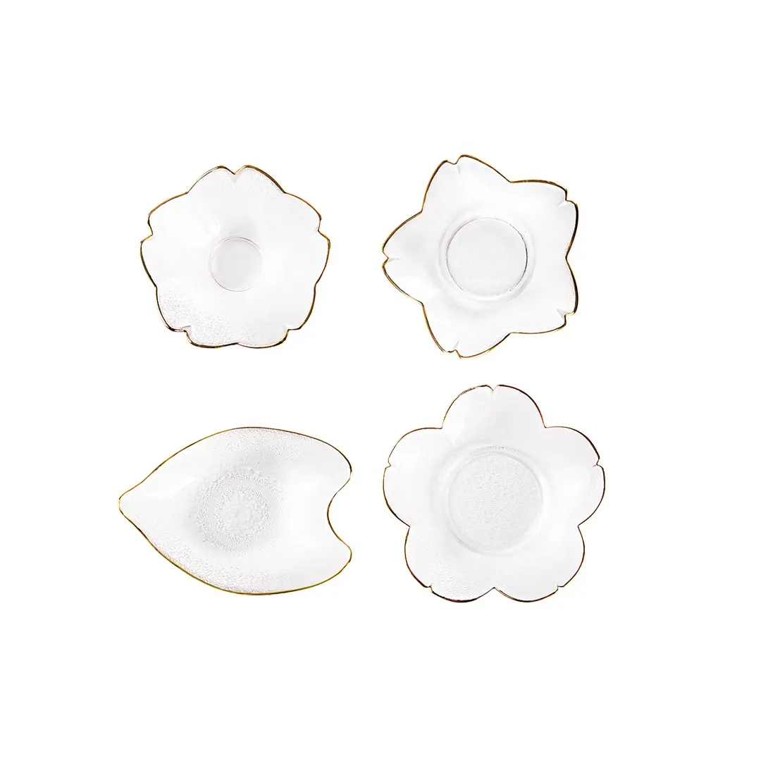 Nordic Creative Ocean Series Gold Glass chale Herz Dessert Dish Snack Teller Schmuck Aufbewahrung stablett Dekoration Platte