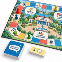 Jeu de société Fancboard personnalisé « Decide Together » en carton recyclable pliable en 4 pour les 8-10 ans |   Allemand |   OEM/ODM |   2-4