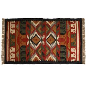Alfombra de yute de lana Kilim para decoración del hogar moderna y duradera, alfombra geométrica tejida a mano para interiores rústicos para suelos de sala de estar y dormitorio - Product Image 3