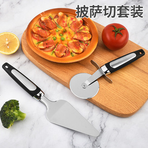 Espátula y cortador de pizza de acero inoxidable con mango antideslizante para herramientas de repostería de pizza y pasteles - Product Image 3