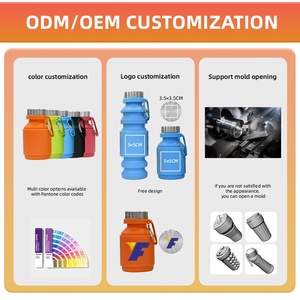 Botella Plegable de Silicona de Grado Alimenticio de 550 ml, a Prueba de Fugas, Libre de BPA, para Venta al por Mayor, con Logotipo Personalizado, MOQ 300 - Product Image 2