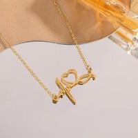 Collier pour femme en acier inoxydable plaqué or, motif stéthoscope médical et ECG, avec pendentif battement de cœur tendance