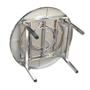 Inoxidable Folding Stainless Steel <b>Table</b> Induction Cooker Hot Pot BBQ Barbecue Rotatable Turntable Hotel Catering <b>Tables</b> <b>Table</b> T - Product Image 6