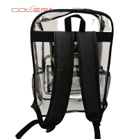 Sac à dos Colefa personnalisé avec logo, plusieurs poches, résistant à l'eau, pour étudiants, transparent, en PVC, pour l'école