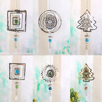 Carillon éolien rotatif en métal 3D en acier inoxydable, pendentif de Noël, spirale de carillon éolien, décoration de jardin, de cour et de maison