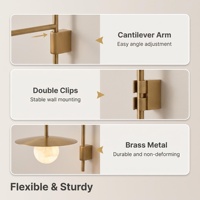 Lampe murale vintage de luxe en métal et albâtre, LED blanc chaud, intensité variable, IRC 90, personnalisable pour chambre à coucher, salon, tête de lit