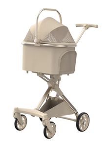 รถเข็นสัตว์เลี้ยงอลูมิเนียมการบินพร้อมระบบดูดซับแรงกระแทกน้ำหนักเบาสำหรับสัตว์เล็กใช้งานกลางแจ้งหรูหรา OEM - Product Image 2