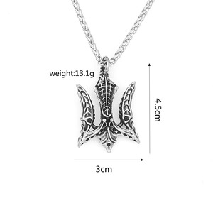 จี้รูปตรีศูลสแตนเลสสตีล ดีไซน์เรขาคณิตสองด้าน สำหรับผู้ชายและผู้หญิง สร้อยคอแฟชั่น ของขวัญ เครื่องประดับ - Product Image 5