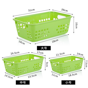 Plastic <b>Storage</b> <b>Basket</b> <b>Rectangle</b> With Handles For Home Office Kitchen Use - Product Image 2