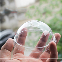 Tapas de cúpula de plástico PET transparentes, tapa plana transparente de Panda para té de burbujas, batido, cubierta de taza de café, 80mm, 90mm, 95mm