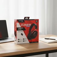 Casque de jeu HyperX Cloud III de haute qualité, casque sans fil supra-auriculaire avec batterie de 120 heures