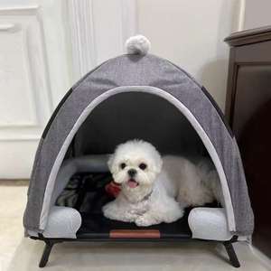 Hund atmungsaktiv Ganzjahres-Hundehütte Faltbares Feldbett Hunde bett Feuchtigkeit beständiges Hunde zelt Halb geschlossen - Product Image 6