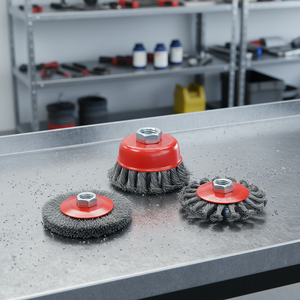 <span class=keywords><strong>Brosse</strong></span> à roue métallique torsadée en acier au carbone pour l'élimination de la rouille, le polissage des métaux, le nettoyage des surfaces, la peinture - Product Image 2