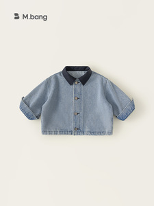 <span class=keywords><strong>Camicia</strong></span> in denim con risvolto a contrasto di colore, <span class=keywords><strong>giacca</strong></span> casual semplice per bambini e bambine, abbigliamento primaverile e autunnale - Product Image 5