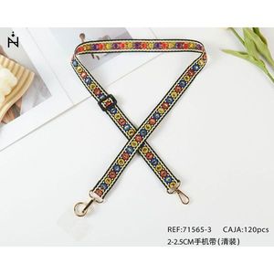 Sangle de téléphone portable Z 2-2,5 cm, colorée, brodée, à porter en bandoulière avec crochets métalliques pour femmes - Product Image 3