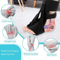Attelle de cheville orthopédique réglable AFO pour pied tombant, fasciite plantaire, attelle de nuit pour la douleur au pied, stabilisateur protecteur