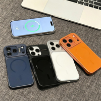 Coque de téléphone magnétique à dos mat pour iPhone 17 16 15 14 Pro Max 13, compatible charge sans fil, protection rigide sans cadre avec boîte