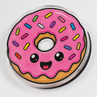 Aimant de réfrigérateur personnalisé en acrylique Kawaii, forme d'animal de dessin animé découpé, acrylique transparent de 3 mm, support magnétique noir, décoration de cuisine