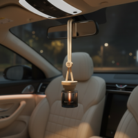 Diffuseur de parfum de luxe en verre suspendu pour voiture avec bouchon en bois de hêtre, diffuseur de parfum liquide pour rétroviseur - Sans