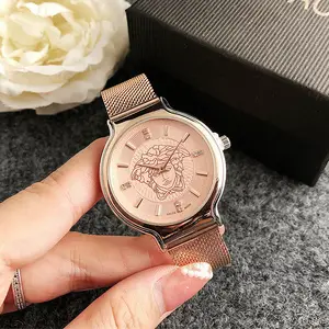 2023女士时尚金链手表reloj de nia韩版网带表不锈钢挂扣简单女童手表