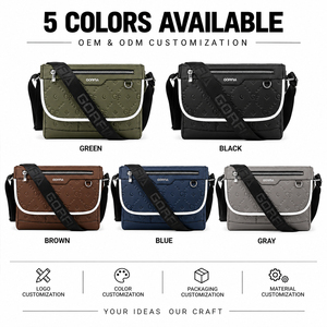 Bolso Bandolera Negro Unisex con Logotipo Personalizado, Correa Ajustable, Bolso Mensajero Casual de un Solo Hombro, Marca Privada OEM ODM - Product Image 2