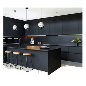 Nueva llegada de diseño de gabinete moderno de lujo personalizado de madera maciza de altura muebles de sala de estar armarios de cocina - Product Image 3