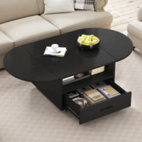 Nouveau design très vendu Mobilier de salon pliable Table basse centrale en bois avec grand espace de rangement