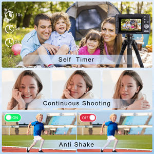 كاميرا رقمية احترافية مزودة بشاشة دوارة IPS مقاس 3 بوصات ، نظارات فيديو بدقة 4K للتكبير والتكبير ببطارية 50 ميجابكسل/ساعة - Product Image 5