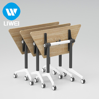Bureau de conférence moderne en bois MFC LIWEI, extensible, pliable, pivotant, mobilier de bureau portable