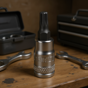 Fervi <b>Socket</b> With Xzn Insert 1/4 Inch Drive Chrome Vanadium Steel - Product Image 3