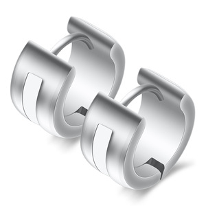 Boucles d'oreilles clous pour hommes en acier inoxydable, 7 mm, design géométrique rond, or rose, argent, or, pour usage quotidien - Product Image 2