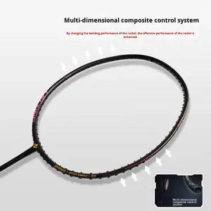 Raquette de badminton Thunder 80 entièrement en fibre de carbone, haute tension, légèrement rigide, type offensif violent, 5U ultra-légère, avancée, G5 PU - Product Image 4