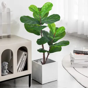 Venta al por mayor verde falso violín hoja higuera Planta artificial decoración planta verde simulación planta bonsái