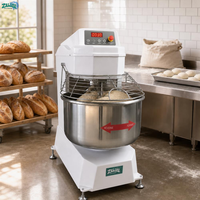 Mélangeur à spirale commercial pour pâte à farine de 25 kg, bol en acier inoxydable de 80 L, contrôle du temps à double vitesse pour boulangerie et restaurant ZL-25