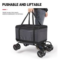 Poussette de voyage pliable approuvée par les compagnies aériennes, sac de transport à roulettes pour chats et chiens