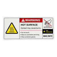 Étiquettes d'avertissement de surface chaude personnalisées, autocollant en vinyle imperméable avec finition brillante, étiquette de sécurité industrielle haute température