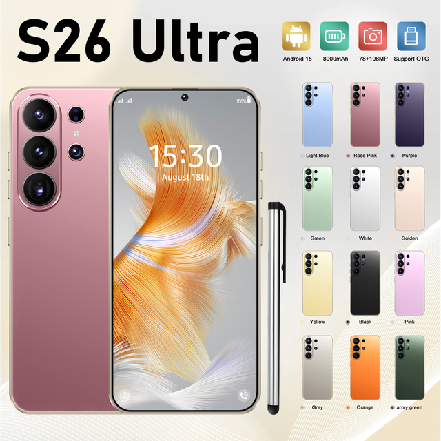 Global Version S26 Ultra 5G Phone 16GB+1TB 78+108MP OTG Unlocked Smartphone