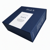 Boîte cadeau pliante magnétique de luxe bleu marine avec logo personnalisé, grand emballage rigide en papier pour sac à main avec papier de soie de marque