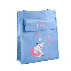 Bolsa de almacenamiento con cremallera de tela Oxford azul, resistente al agua, de capacidad media, para libros escolares y documentos - Product Image 4