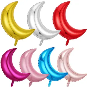 Wholesale 18/28 Inch Foil Balloons Islam Eid Mubarak Birthday Party Decoration Moon Crescent Helium Foil Balloon