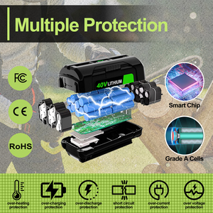 <span class=keywords><strong>Batterie</strong></span> de remplacement personnalisée 5.0Ah pour <span class=keywords><strong>batterie</strong></span> <span class=keywords><strong>Ryobi</strong></span> 40V OP4050 OP4026, compatible avec les outils électriques <span class=keywords><strong>Ryobi</strong></span> 40V RY40250 - Product Image 3