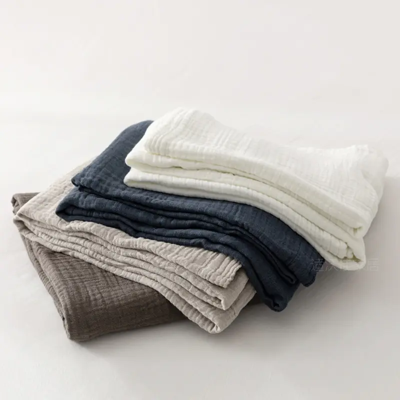 Organic Cotton Blanket High Cotton Bed Cover Three Layers Thin Cool Blankets Soft Moving Breathable