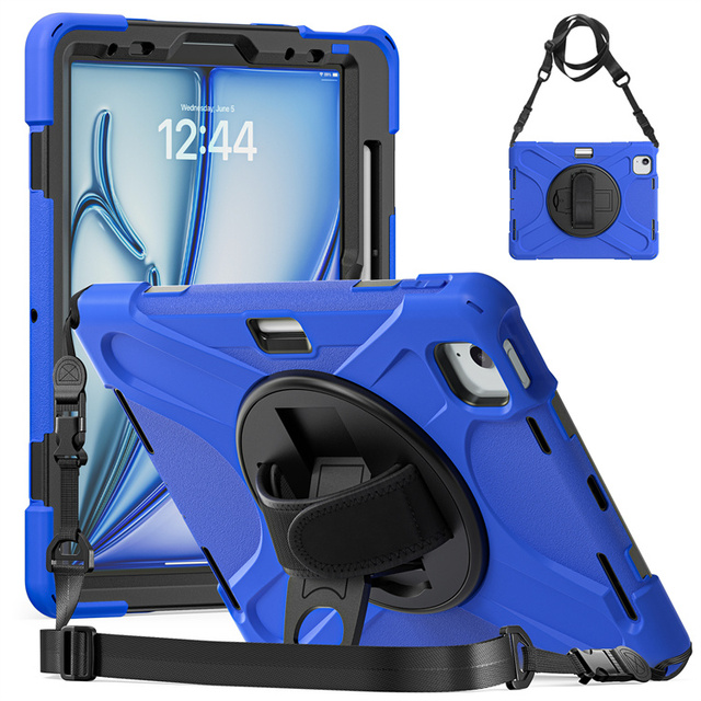 Heavy Duty New Design Silicone Shockproof Case With Pen Holder Protective Tablet Cover Case for iPad Air 11 M2 11inch 2024