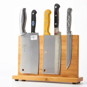 سكين مغناطيسي طبيعي من الخيزران للمطبخ مع جانب مزدوج مغناطيسي للغاية سكين من الخيزران عالي الجودة بدون سكاكين